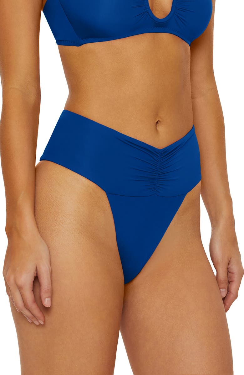 Isabella Rose Belmore Banded Bikini Bottoms, Alternate, color, Ibiza Blue