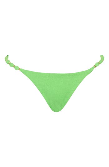 Vix Swimwear Firenze Beaded Bikini Bottoms In Firenze Acid Green