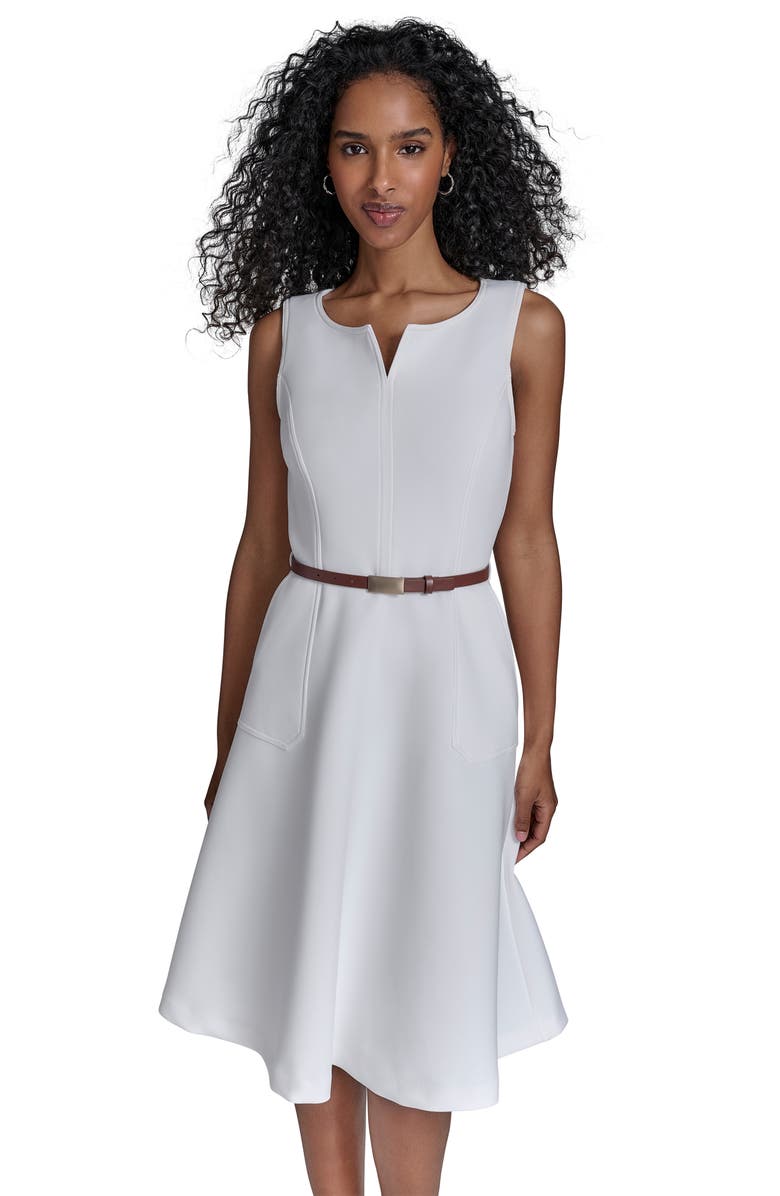 Calvin Klein Sleeveless A-Line Dress, Alternate, color, 