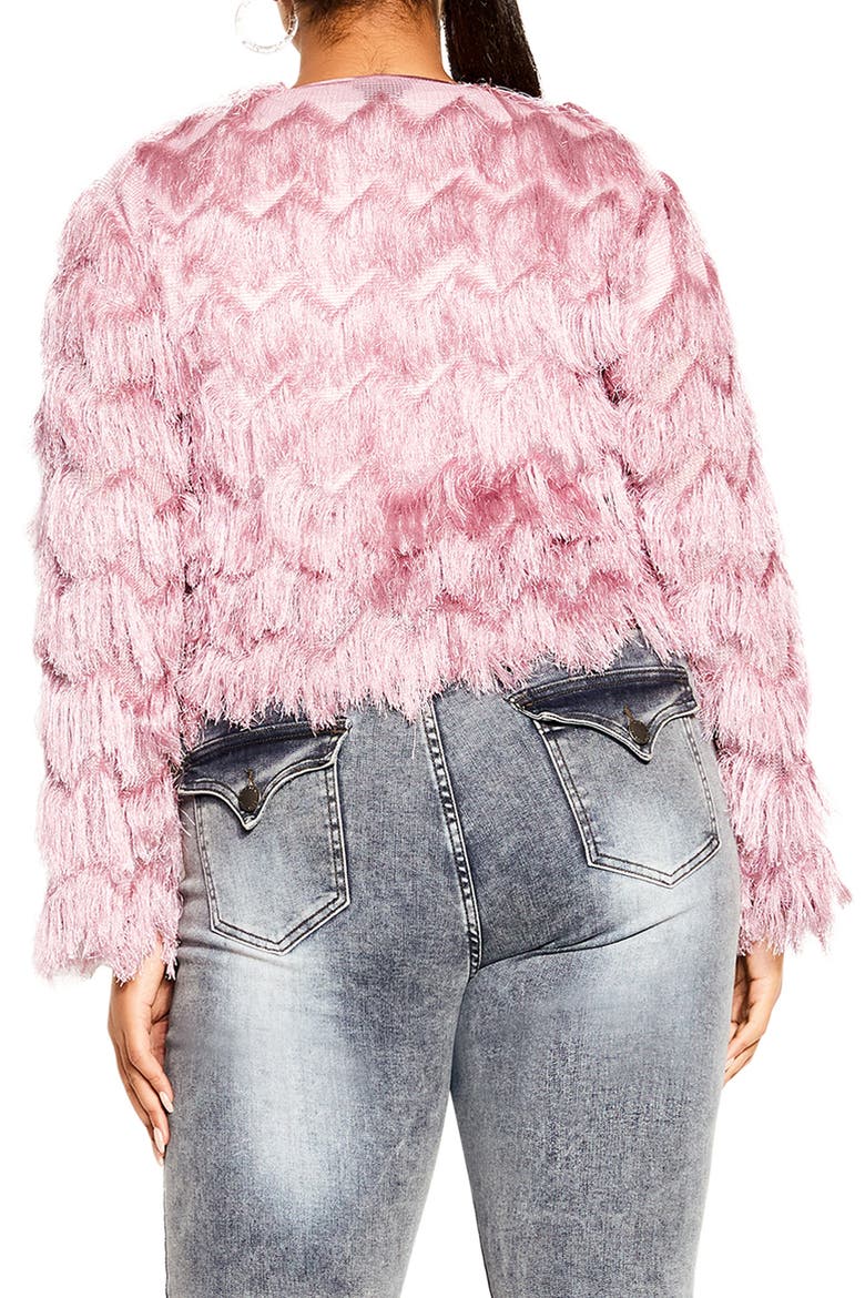 Spring Fling Chevron Fringe Crop Jacket, Alternate, color, DUSTYLILAC