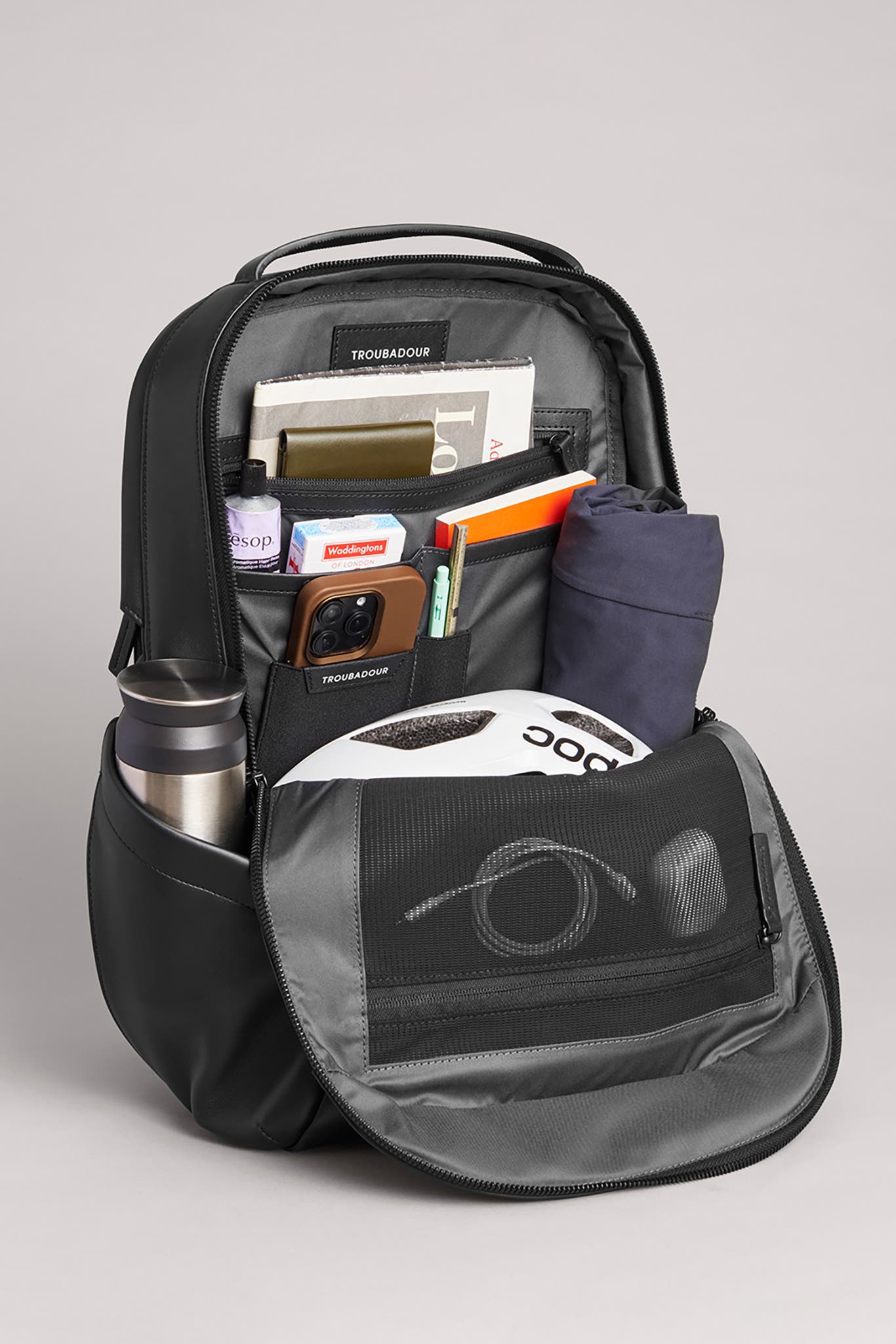 Troubadour Apex Leather Backpack, Alternate, color, Black