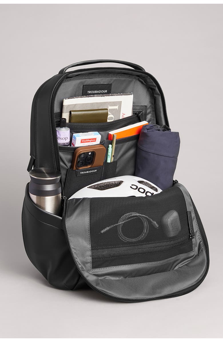 Troubadour Apex Leather Backpack, Alternate, color, Black