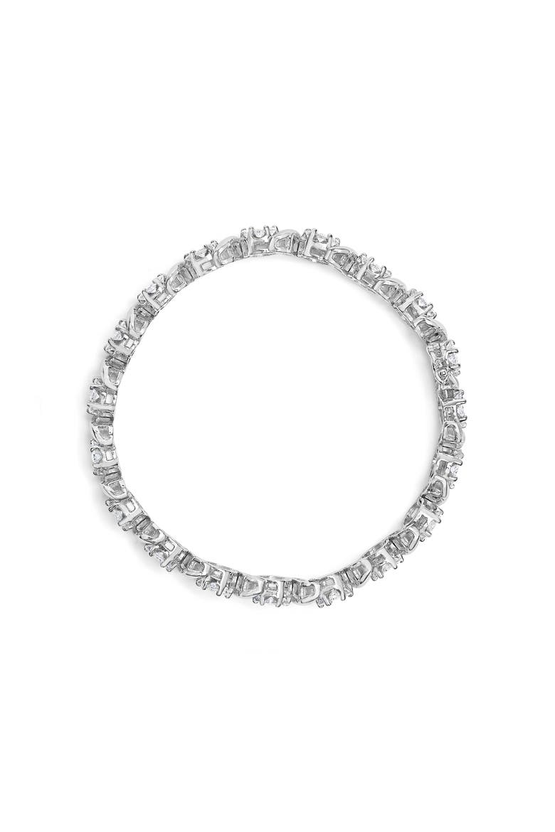 14K White Gold 7 3/8 Cttw Diamond Floral Cluster S Link Bracelet, Alternate, color, White