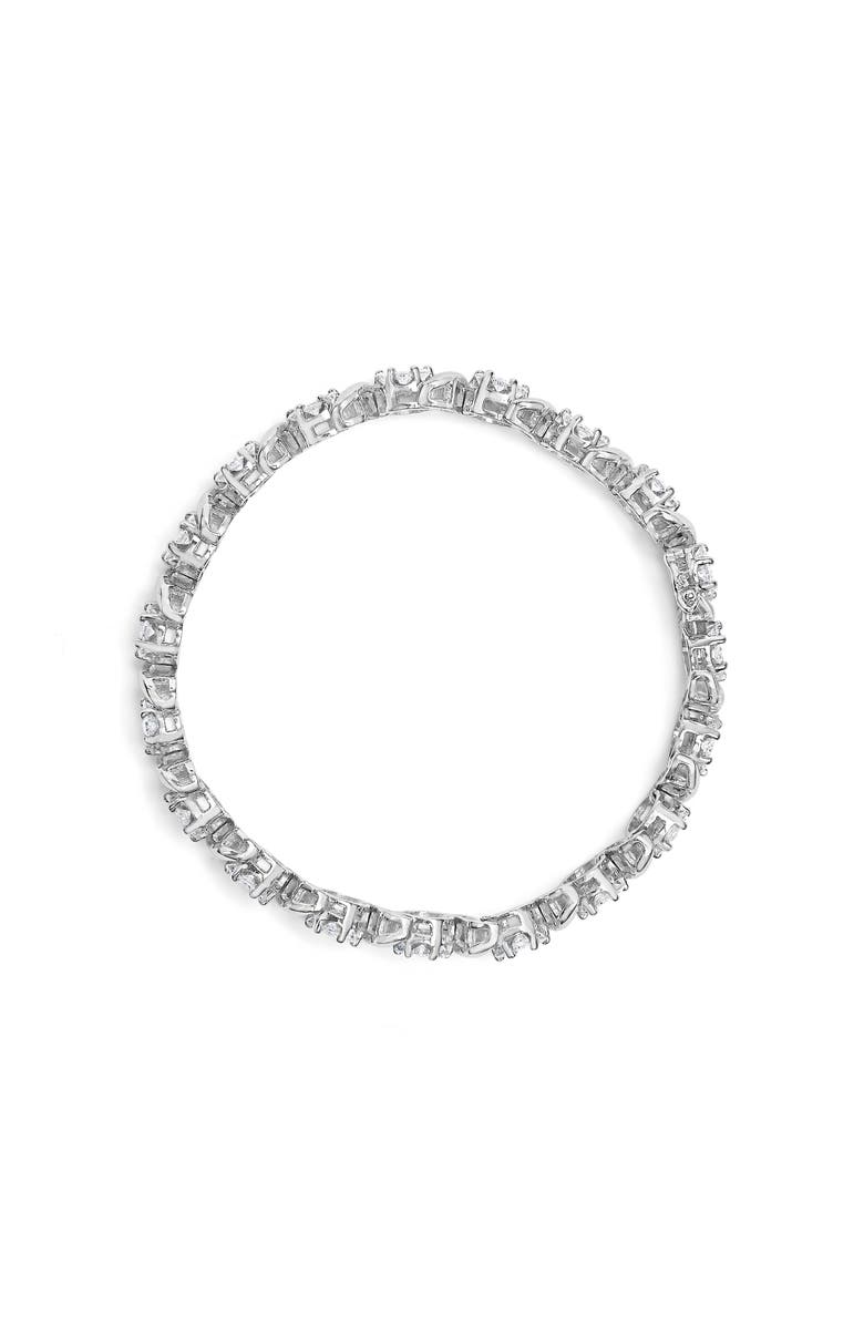 Haus of Brilliance 14K White Gold 7 3/8 Cttw Diamond Floral Cluster S Link Bracelet, Alternate, color, White