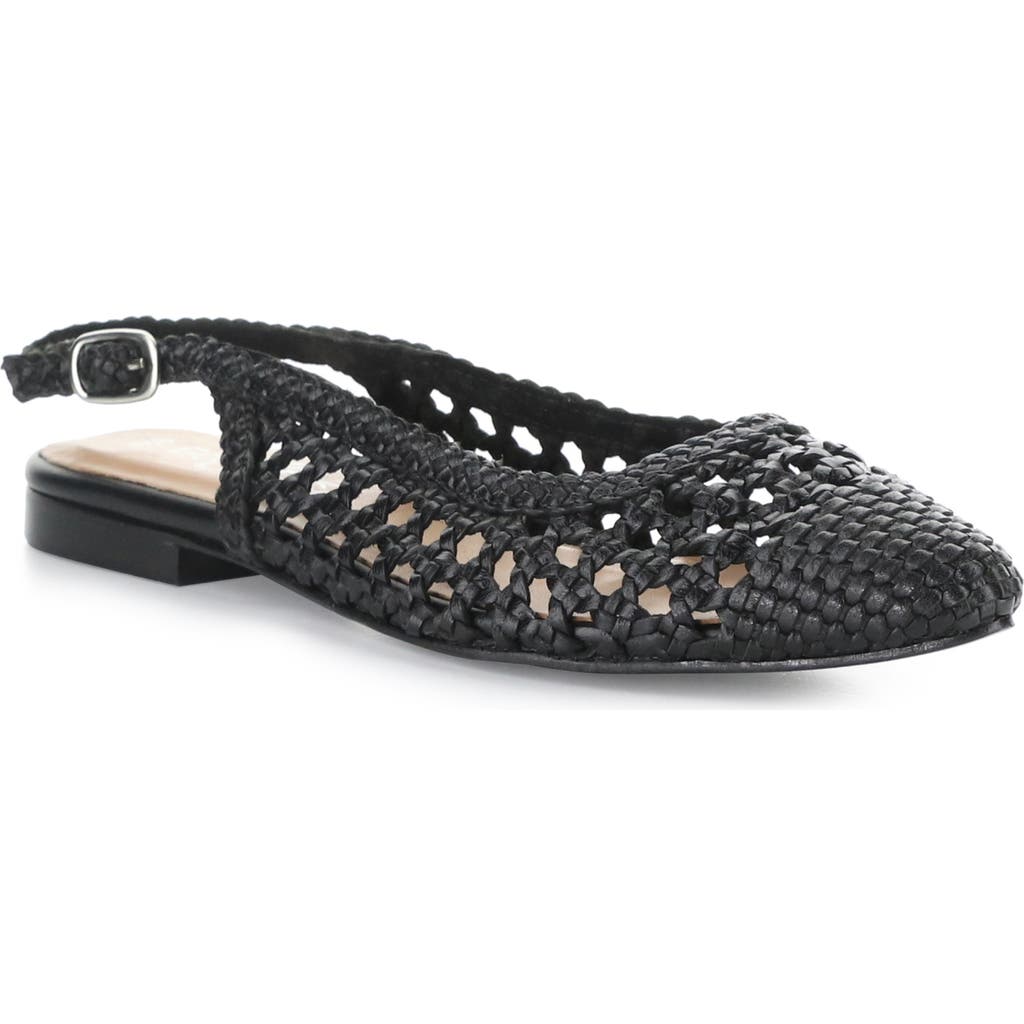 Bos. & Co. Willow Slingback Cap Toe Flat In Black