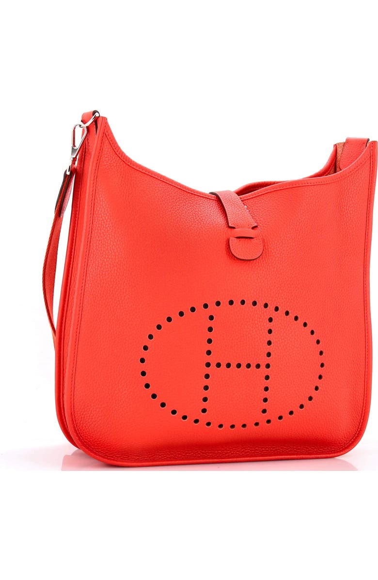 Pre-Owned Hermes Evelyne Bag Gen III Clemence GM, Alternate, color, Rouge Pivoine