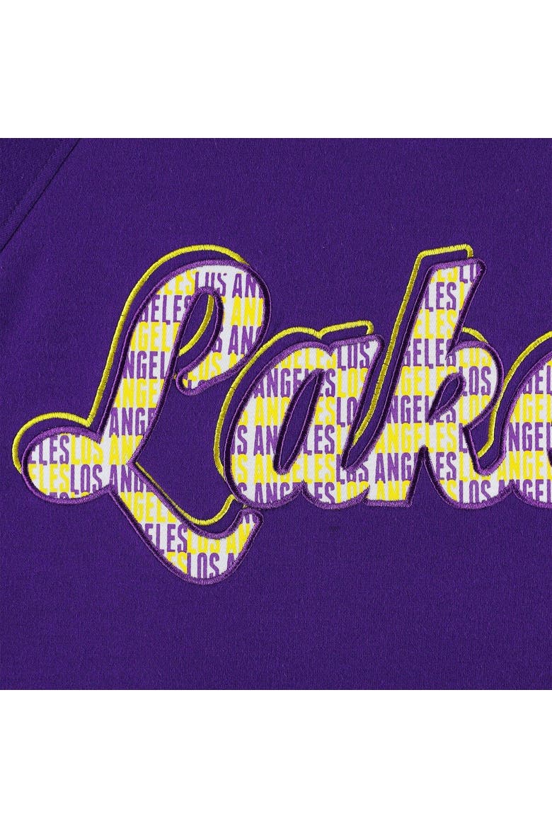 Women's DKNY Sport Purple Los Angeles Lakers Regina Raglan Pullover Sweatshirt, Alternate, color, Purple