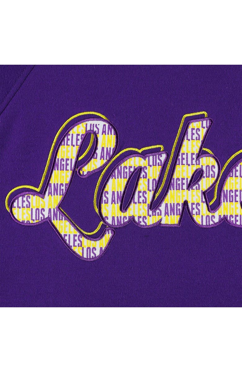 DKNY SPORT Women's DKNY Sport Purple Los Angeles Lakers Regina Raglan Pullover Sweatshirt, Alternate, color, Purple