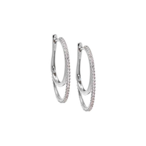 Layered Double Hoop CZ Earring