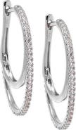 BY ADINA EDEN Layered Double Hoop CZ Earring