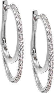 BY ADINA EDEN Layered Double Hoop CZ Earring