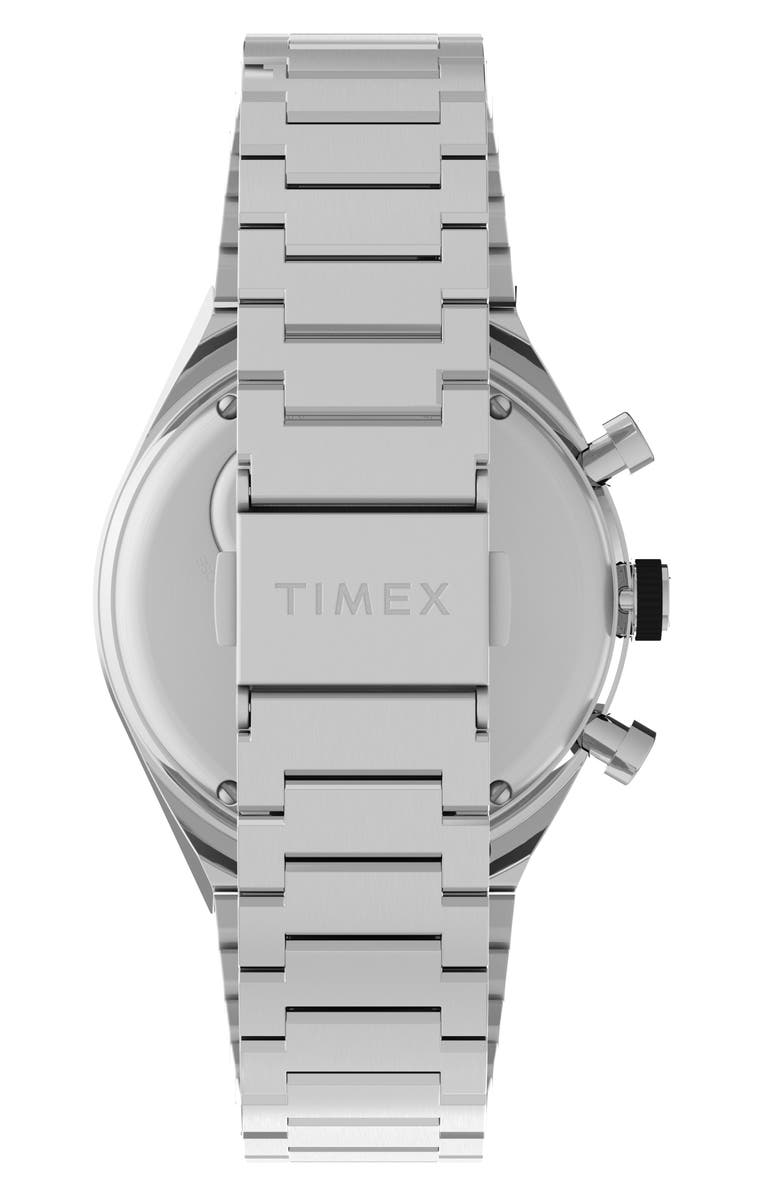 Timex<sup>®</sup> Q Timex 3-Time Zone Bracelet Chronograph Watch, 40mm, Alternate, color, Stainless Steel