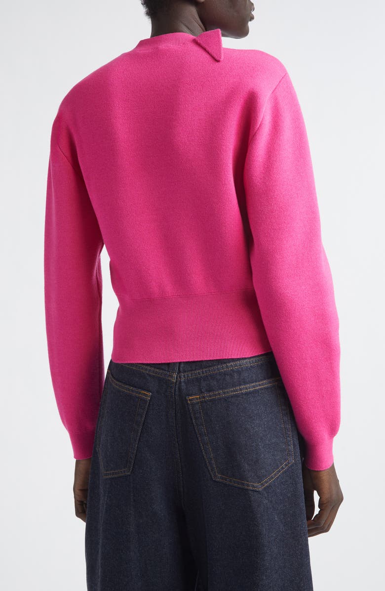 Givenchy Bow Detail Crewneck Sweater, Alternate, color, Fuchsia