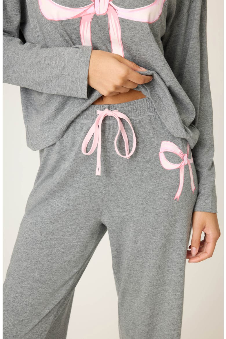 Holiday Softee Pajamas, Alternate, color, HEATHER DARK CHARCOAL
