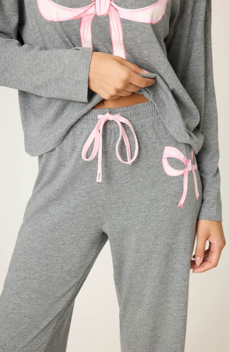 PJ Salvage Holiday Softee Pajamas, Alternate, color, Heather Dark Charcoal