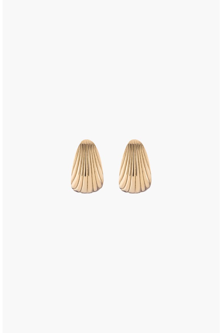 Shell Hinged Hoop Earrings, Alternate, color, Yellow