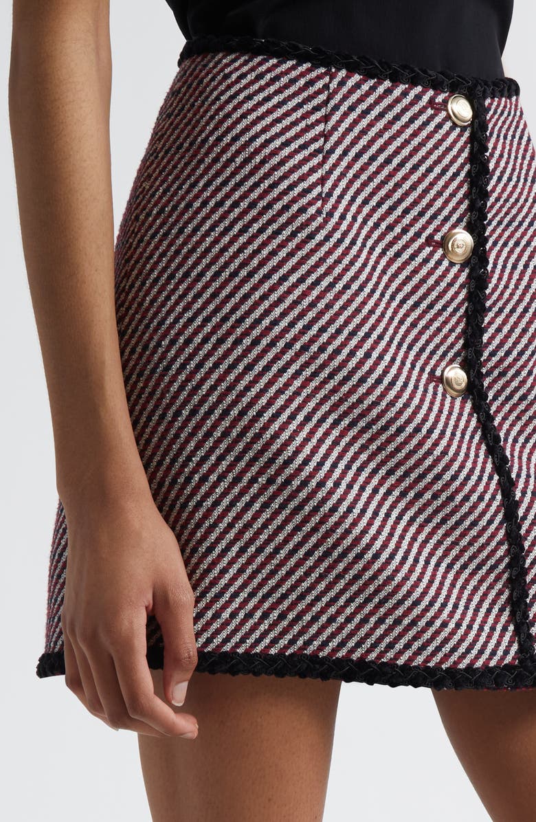 Cinq à Sept Noemie Odette Bouclé Miniskirt, Alternate, color, Dk Mlbrry/ Navy