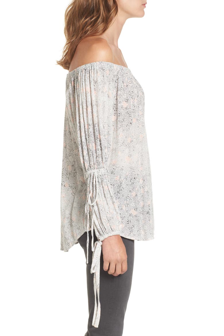 Sasha Off the Shoulder Top, Alternate, color, TRUE WHITE/ FIREBRICK
