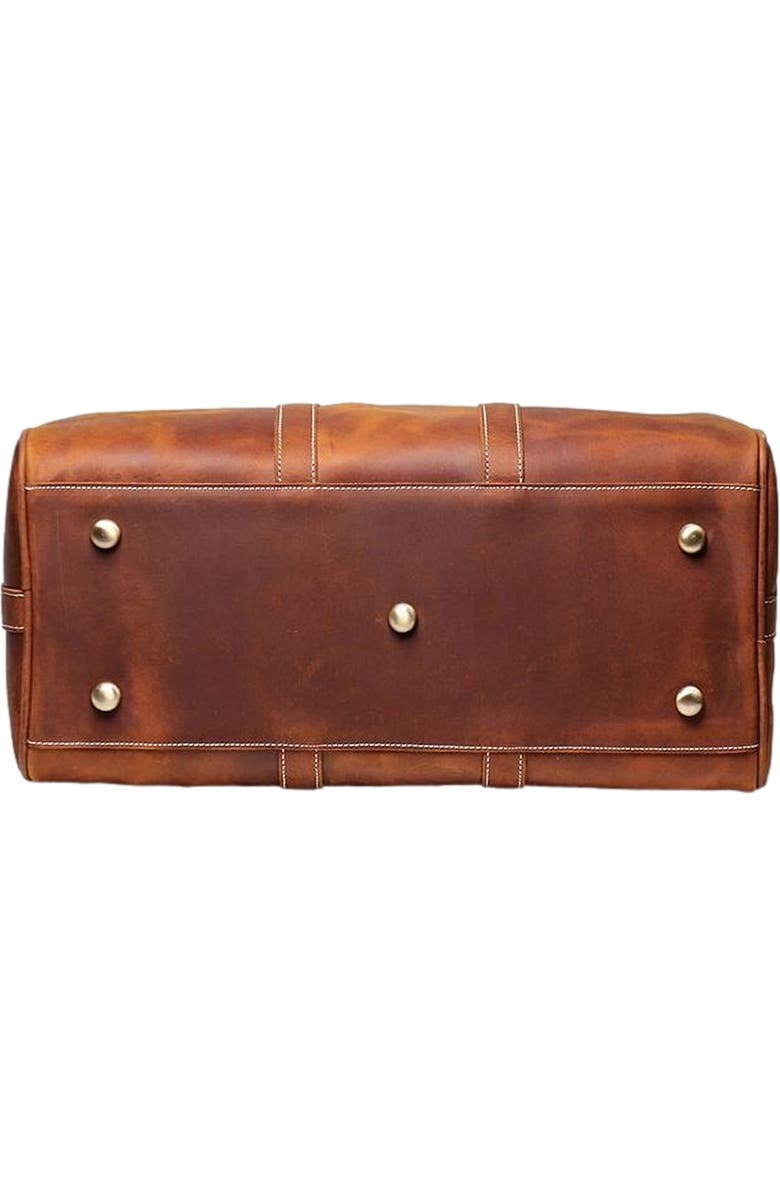 STEEL HORSE LEATHER The Brandt Weekender | Small Leather Duffle Bag, Alternate, color, Brown