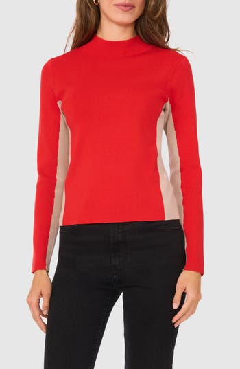Shop Halogen ® Colorblock Mock Neck Sweater