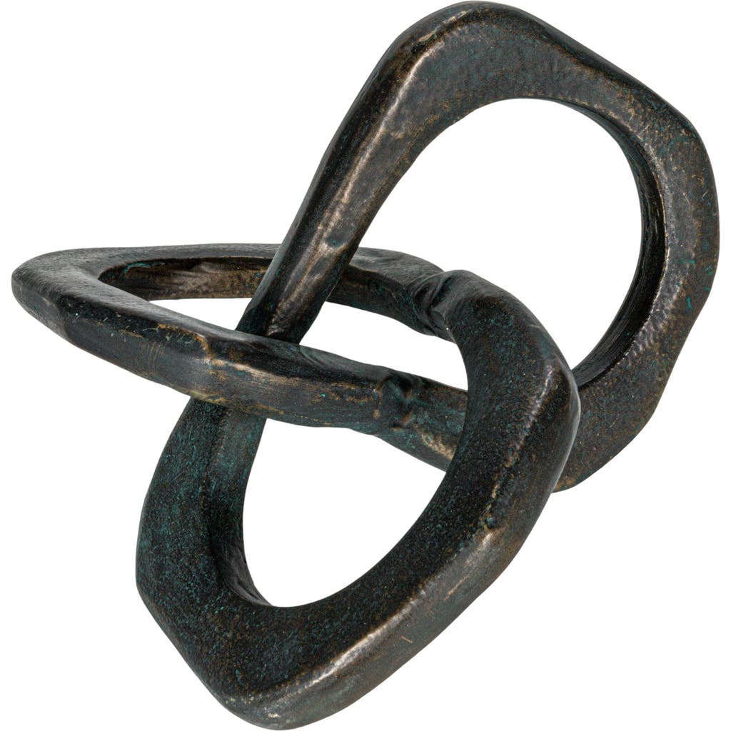 Storied Home Cast Metal Knot Figurine, Black In Black