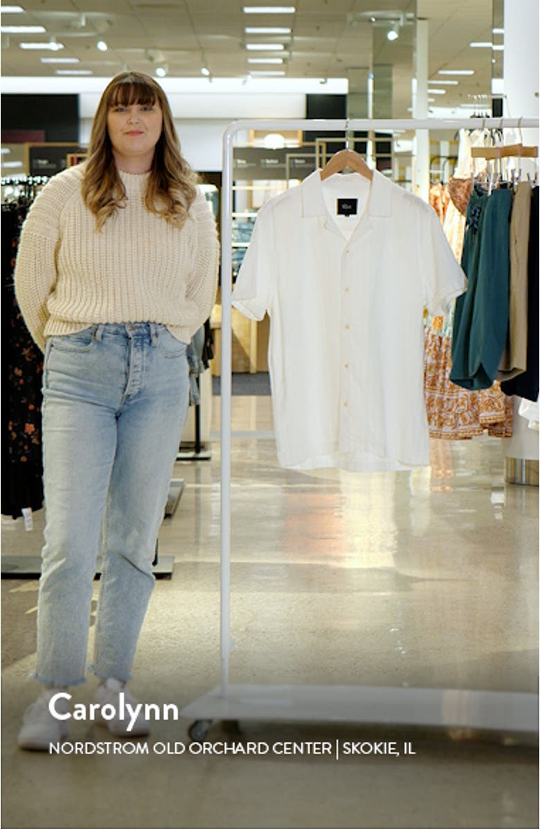 Sinclair Textured Stripe Cotton Camp Shirt, sales video thumbnail