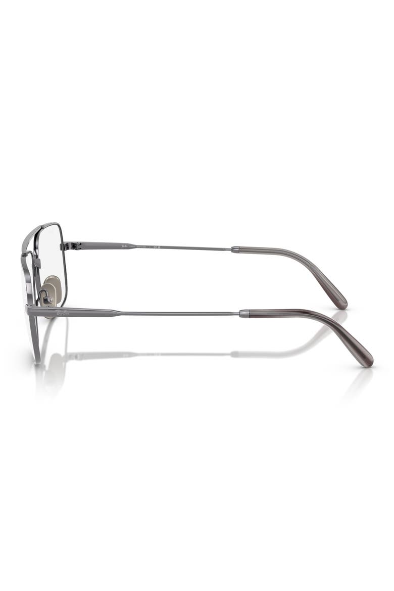 58mm Square Optical Glasses, Alternate, color, GUNMETAL