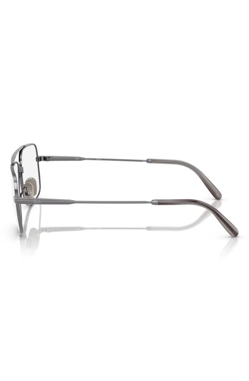 Ray Ban Ray-ban William Titanium 56mm Square Optical Glasses In Gunmetal