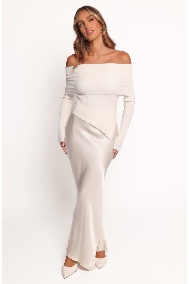 Mavis Off the Shoulder Knit Top, Alternate, color, CREAM