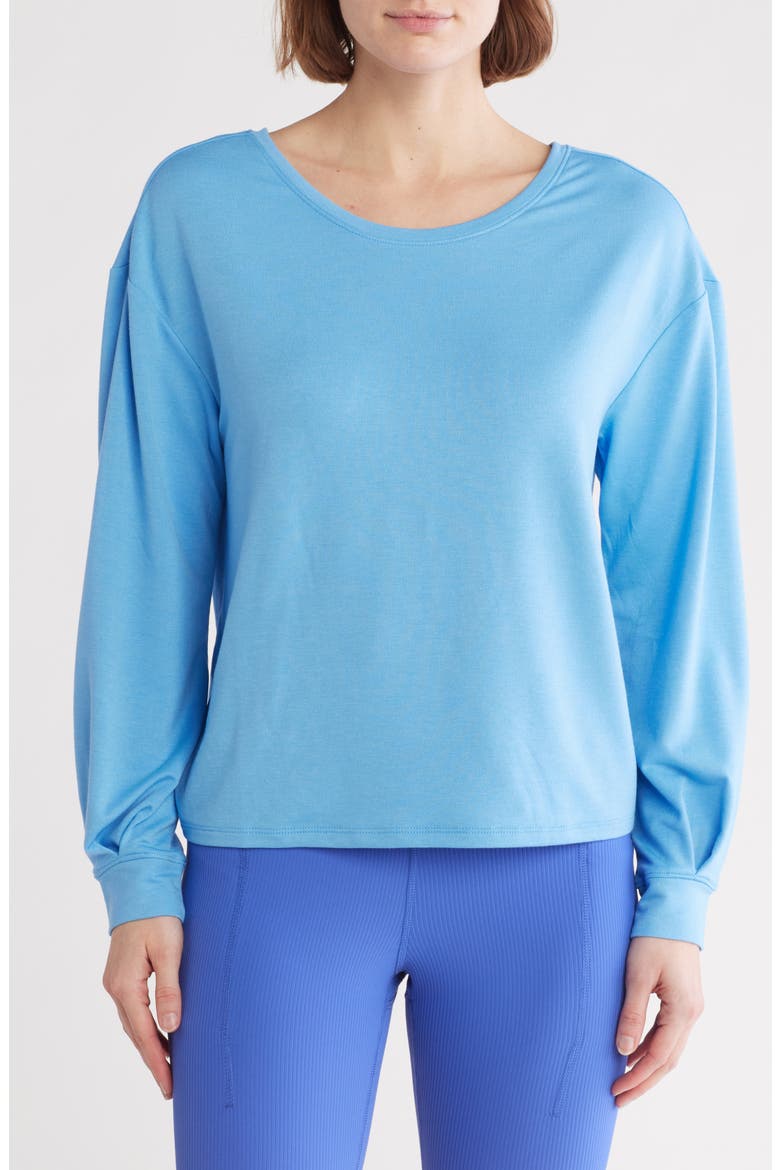 Restoration Twist Back Long Sleeve Top, Main, color, SPRING BLUE
