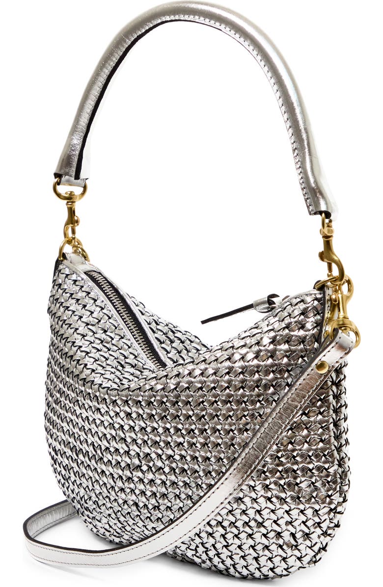 Clare V. Petit Moyen Woven Leather Messenger Bag, Alternate, color,