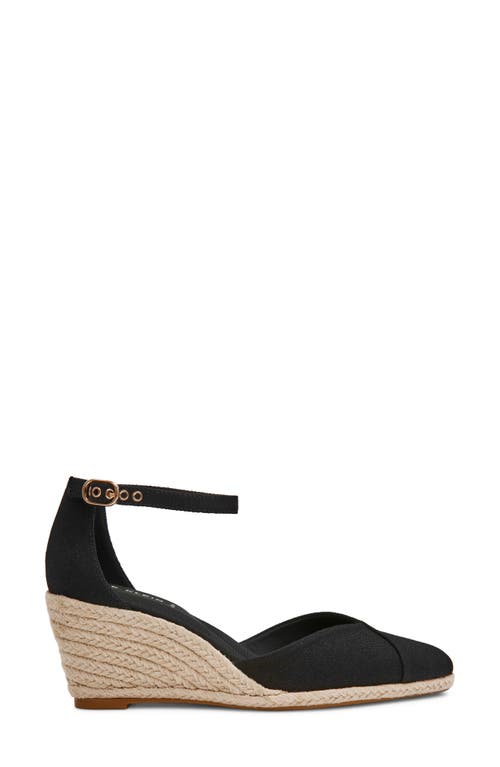 Anne Klein Wilmott Ankle Strap Espadrille Wedge Sandal In Black
