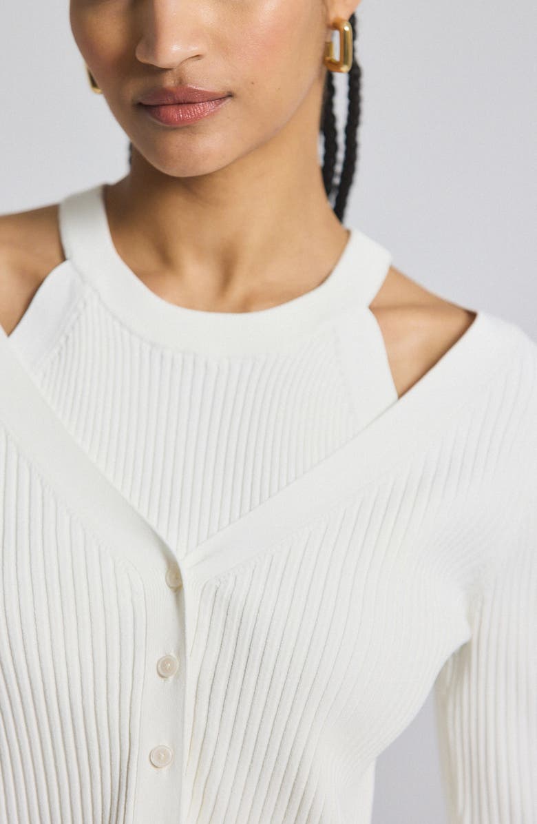 Derek Lam 10 Crosby Lonnie Layered Sweater, Alternate, color, White