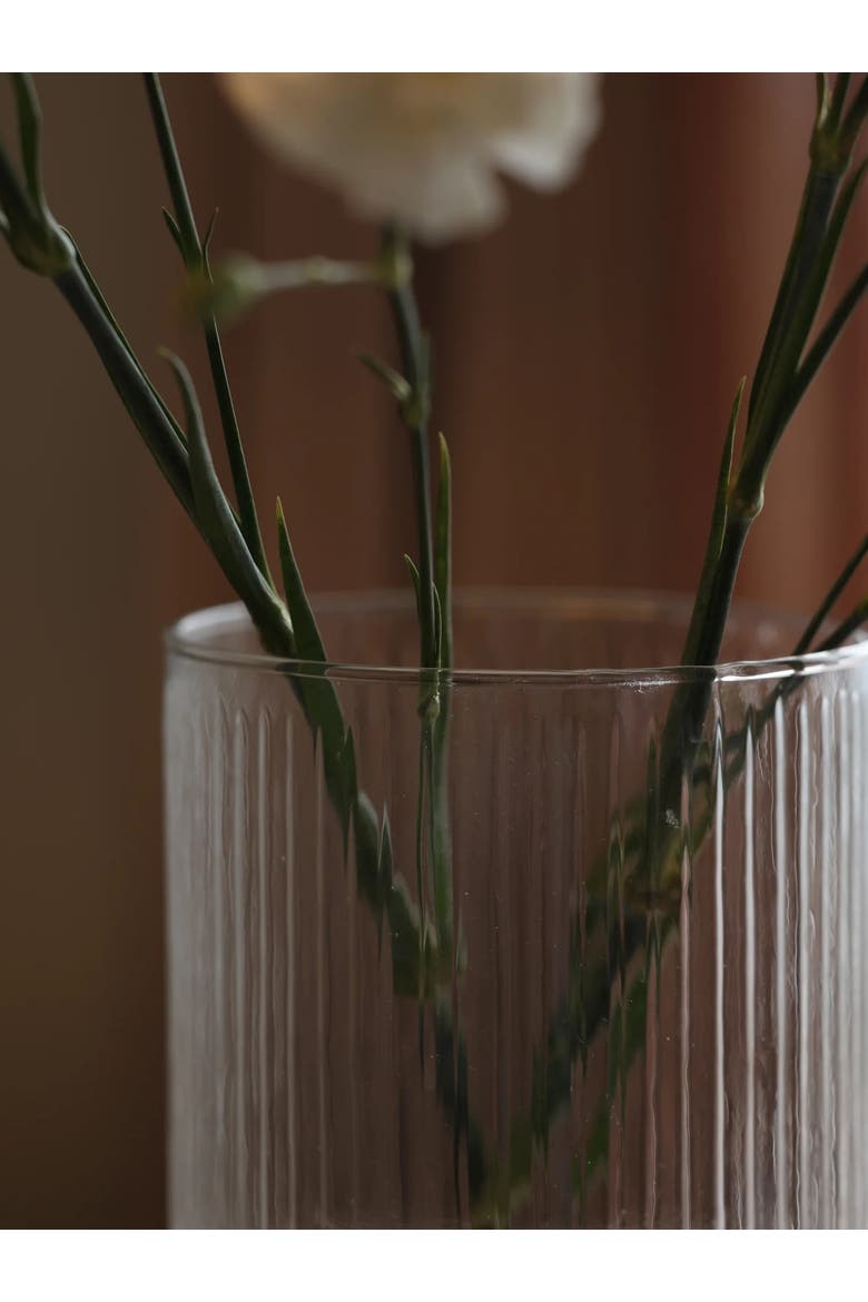 Fluted Glass Vase/Planter, Alternate, color, Brass