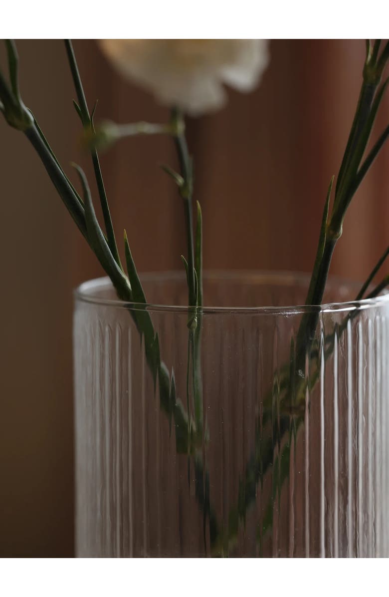 Fleck Fluted Glass Vase/Planter, Alternate, color, Brass