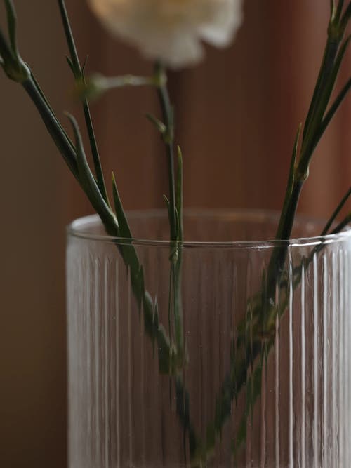 Fleck Fluted Glass Vase/planter In Gold