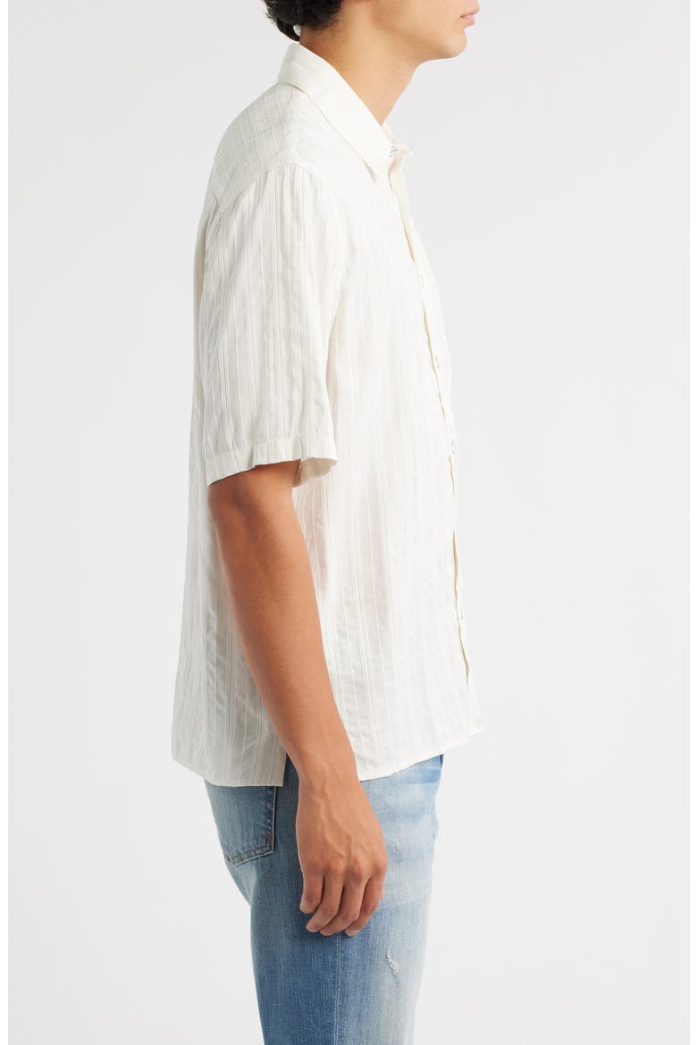 Dalton Plaid Short Sleeve Button-Up Shirt, Alternate, color, CHALK