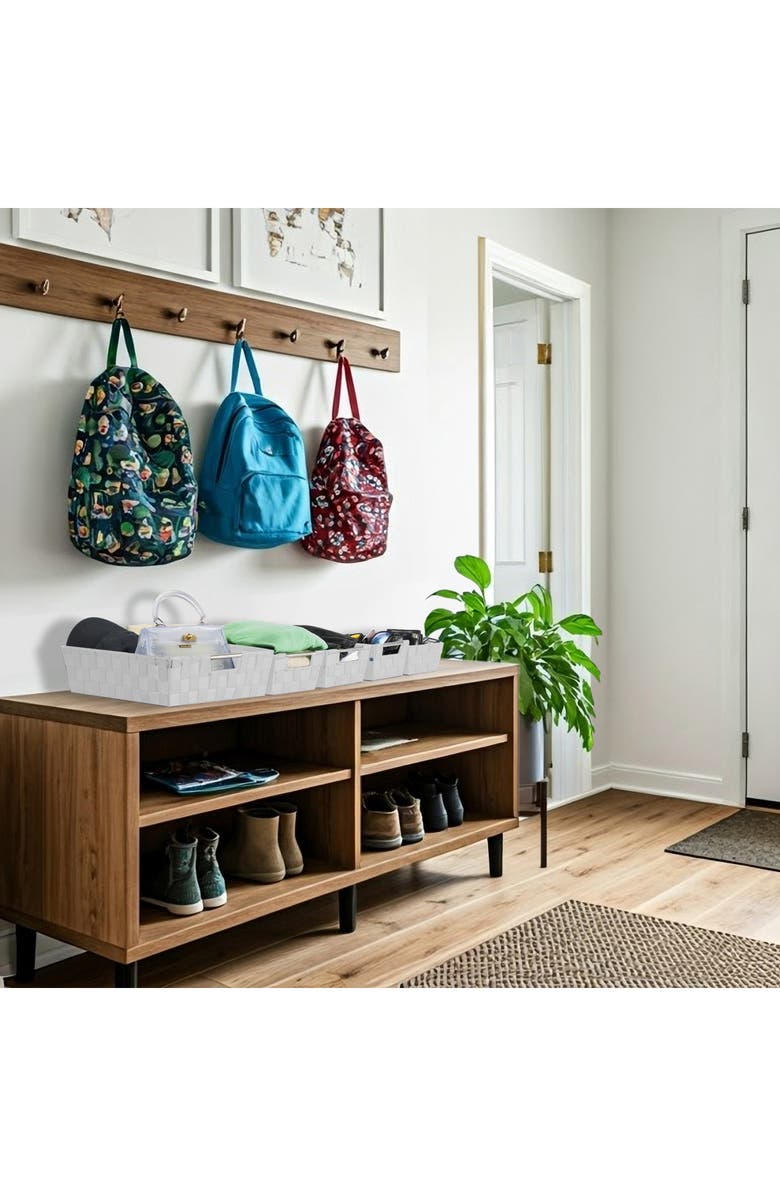 SORBUS Woven 9-Piece Storage Basket Set, Alternate, color, White