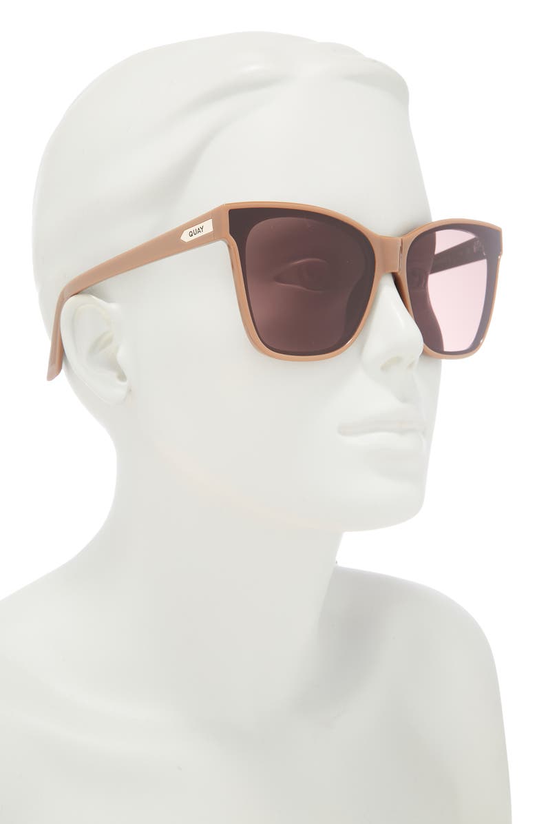 QUAY After Party 51mm Square Sunglasses, Alternate, color, Doe/ Brown