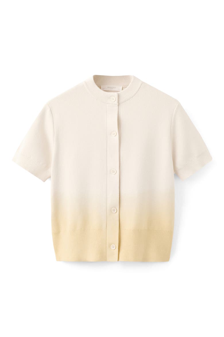 Gradient Short Sleeve Cotton Cardigan, Alternate, color, PASTEL YELLOW