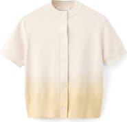 MANGO Gradient Short Sleeve Cotton Cardigan