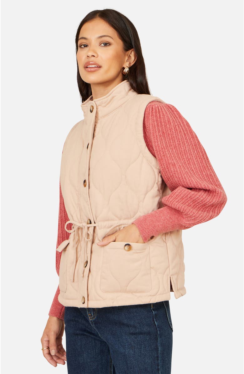 Yumi Quilted Utility Gilet, Alternate, color, Taupe