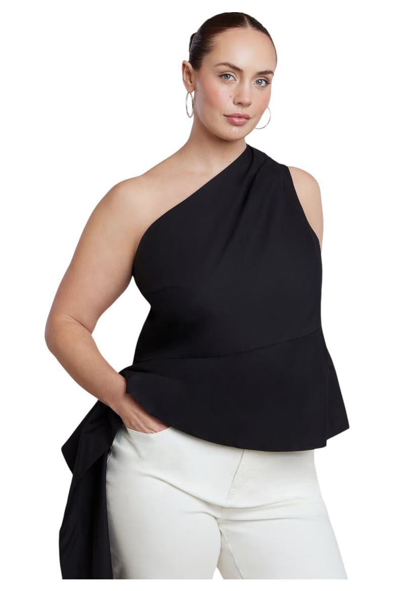 Asymmetrical Top With Flounce, Main, color, BLACK ONYX