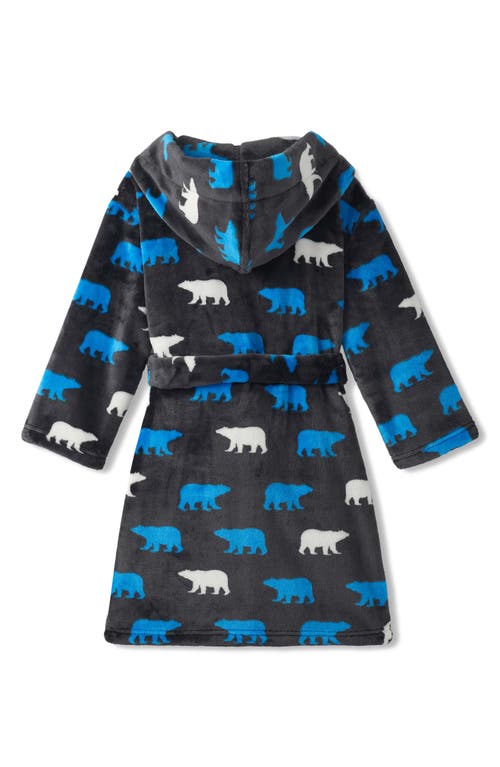 Hatley Kids' Polar Bear Hooded Fleece Robe In Blue