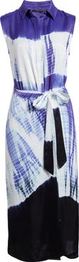 KOBI HALPERIN Tie Dye Sleeveless Maxi Shirtdress