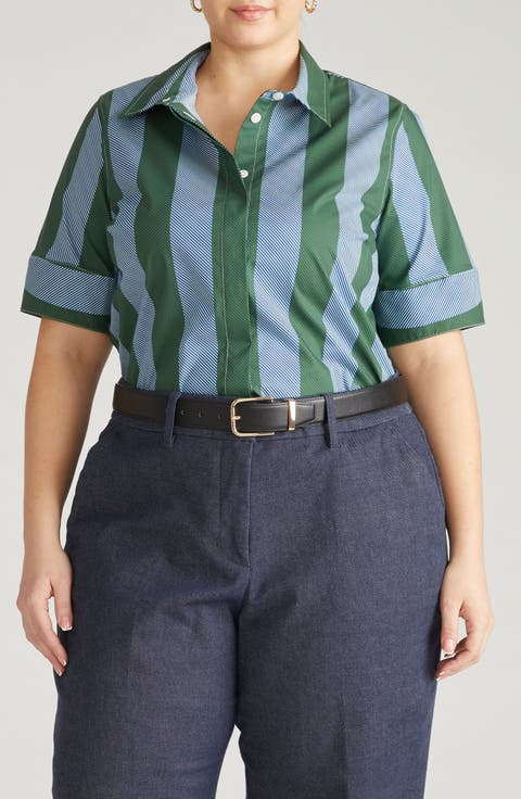 Stretch Poplin Shirt (Plus)