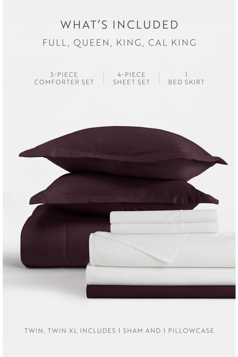 Premium Comforter & Sheet Bed In A Bag Set, Alternate, color, PURPLE