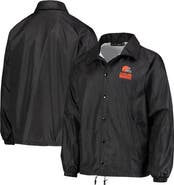 DUNBROOKE Men's Black Cleveland Browns Coaches Classic Raglan Full-Snap Windbreaker Jacket
