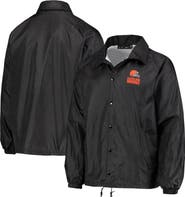 DUNBROOKE Men's Black Cleveland Browns Coaches Classic Raglan Full-Snap Windbreaker Jacket