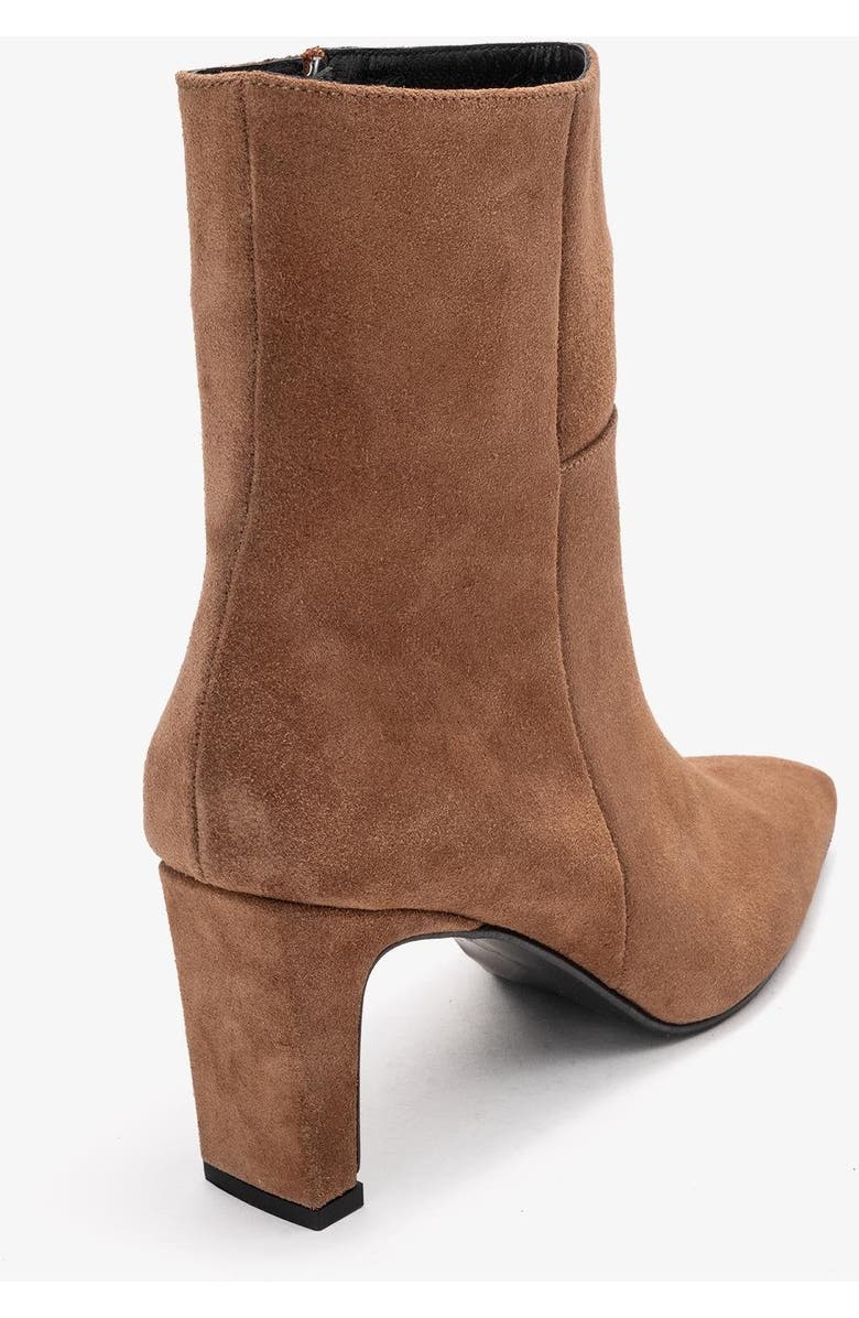 Forever & Always Shoes Kyoto Leather Block Heel Boot, Alternate, color, Cognac Suede Leather